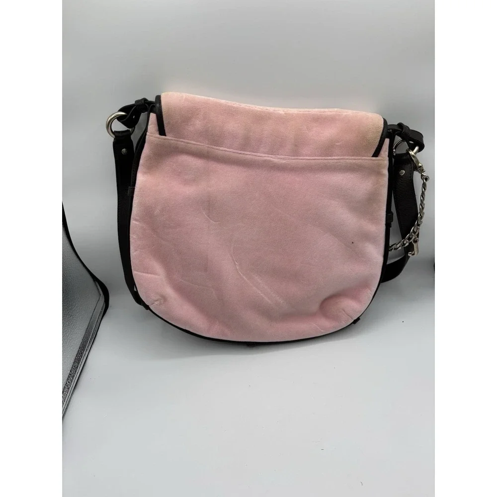 Juicy Couture Vintage Pink Messenger‎ Bag La Couture Velour Dangle Charm